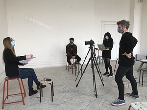 Lors du tournage des vidéos, à la Hear.